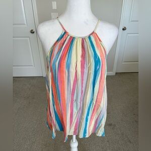 EUC Gap Tie Back Print Halter Tank Size Medium